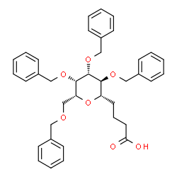 ChemSpider 2D Image | (1S)-1,5-Anhydro-2,3,4,6-tetra-O-benzyl-1-(3-carboxypropyl)-D-galactitol | C38H42O7