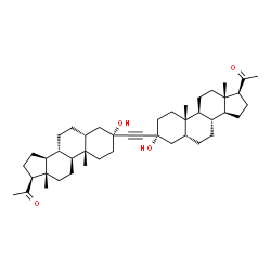 ChemSpider 2D Image | (3alpha,5beta,3'alpha,5'beta)-3,3'-(1,2-Ethynediyl)bis(3-hydroxypregnan-20-one) | C44H66O4
