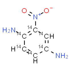 ChemSpider 2D Image | 2-Nitro-1,4-(~14~C_6_)benzenediamine | 14C6H7N3O2