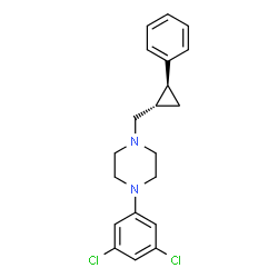 ChemSpider 2D Image | 1-(3,5-Dichlorophenyl)-4-{[(1S,2S)-2-phenylcyclopropyl]methyl}piperazine | C20H22Cl2N2