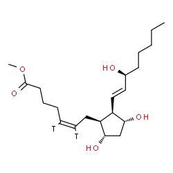 ChemSpider 2D Image | Methyl (5Z,8beta,9alpha,11alpha,13E,15S)-9,11,15-trihydroxy(5,6-~3~H_2_)prosta-5,13-dien-1-oate | C21H34T2O5