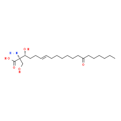 ChemSpider 2D Image | (2S,3R,6E)-2-Amino-3-hydroxy-2-(hydroxymethyl)-14-oxo-6-icosenoic acid | C21H39NO5