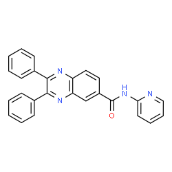 ChemSpider 2D Image | 2,3-Diphenyl-N-(2-pyridinyl)-6-quinoxalinecarboxamide | C26H18N4O