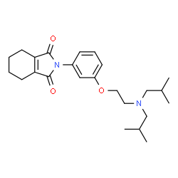 ChemSpider 2D Image | 2-{3-[2-(Diisobutylamino)ethoxy]phenyl}-4,5,6,7-tetrahydro-1H-isoindole-1,3(2H)-dione | C24H34N2O3