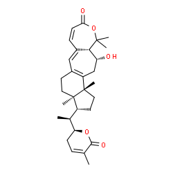ChemSpider 2D Image | (3R,3aR,11aS,12R,13bR)-12-Hydroxy-3a,11,11,13b-tetramethyl-3-{(1S)-1-[(2S)-5-methyl-6-oxo-3,6-dihydro-2H-pyran-2-yl]ethyl}-2,3,3a,4,5,11,11a,12,13,13b-decahydroindeno[5',4':4,5]cyclohepta[1,2-c]oxepin
-9(1H)-one | C30H40O5
