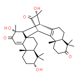 ChemSpider 2D Image | (1S,5R,7R,10S,14R,15S,16S,20R,25S,28R)-7,14,28-Trihydroxy-6,6,10,14,21,21,25,28-octamethylheptacyclo[14.10.2.0~2,11~.0~2,15~.0~5,10~.0~17,26~.0~20,25~]octacosa-11,17(26)-diene-13,22,27-trione | C36H50O6