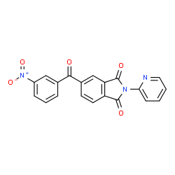 ChemSpider 2D Image | 5-(3-Nitrobenzoyl)-2-(2-pyridinyl)-1H-isoindole-1,3(2H)-dione | C20H11N3O5