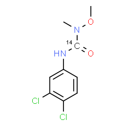 ChemSpider 2D Image | 3-(3,4-Dichlorophenyl)-1-methoxy-1-methyl(~14~C)urea | C814CH10Cl2N2O2