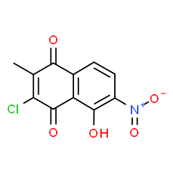 ChemSpider 2D Image | 3-Chloro-5-hydroxy-2-methyl-6-nitro-1,4-naphthoquinone | C11H6ClNO5