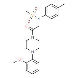 ChemSpider 2D Image | N-{2-[4-(2-Methoxyphenyl)-1-piperazinyl]-2-oxoethyl}-N-(4-methylphenyl)methanesulfonamide | C21H27N3O4S