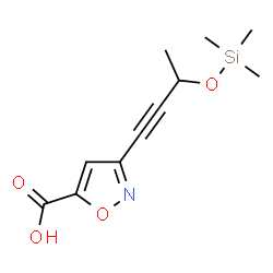 ChemSpider 2D Image | 3-{3-[(Trimethylsilyl)oxy]-1-butyn-1-yl}-1,2-oxazole-5-carboxylic acid | C11H15NO4Si