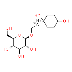 ChemSpider 2D Image | 2-(1,4-Dihydroxycyclohexyl)(2-~13~C)ethyl beta-D-glucopyranoside | C1313CH26O8