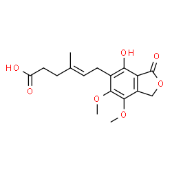 ChemSpider 2D Image | (4E)-6-(4-Hydroxy-6,7-dimethoxy-3-oxo-1,3-dihydro-2-benzofuran-5-yl)-4-methyl-4-hexenoic acid | C17H20O7