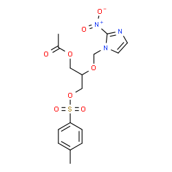 ChemSpider 2D Image | 3-{[(4-Methylphenyl)sulfonyl]oxy}-2-[(2-nitro-1H-imidazol-1-yl)methoxy]propyl acetate | C16H19N3O8S