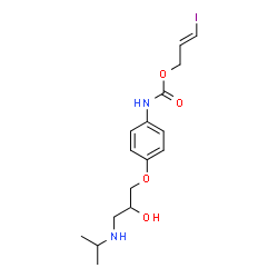 ChemSpider 2D Image | (2E)-3-Iodo-2-propen-1-yl {4-[2-hydroxy-3-(isopropylamino)propoxy]phenyl}carbamate | C16H23IN2O4
