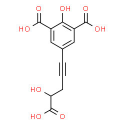 ChemSpider 2D Image | 5-(4-Carboxy-4-hydroxy-1-butyn-1-yl)-2-hydroxyisophthalic acid | C13H10O8
