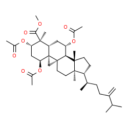ChemSpider 2D Image | Methyl (1alpha,3beta,7beta,9beta)-1,3,7-triacetoxy-24-methylene-9,19-cyclolanostan-28-oate | C38H58O8