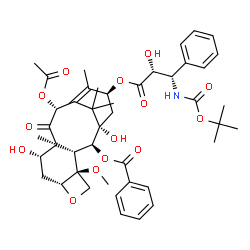 ChemSpider 2D Image | (2alpha,5beta,7beta,10beta,13alpha)-10-Acetoxy-1,7-dihydroxy-13-{[(2R,3S)-2-hydroxy-3-({[(2-methyl-2-propanyl)oxy]carbonyl}amino)-3-phenylpropanoyl]oxy}-4-methoxy-9-oxo-5,20-epoxytax-11-en-2-yl benzoa
te | C44H55NO14