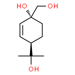 ChemSpider 2D Image | (1R,4R)-1-(Hydroxymethyl)-4-(2-hydroxy-2-propanyl)-2-cyclohexen-1-ol | C10H18O3