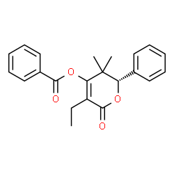ChemSpider 2D Image | [(2S)-5-ethyl-3,3-dimethyl-6-oxo-2-phenyl-2H-pyran-4-yl] benzoate | C22H22O4