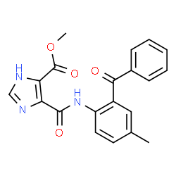 ChemSpider 2D Image | Methyl 5-[(2-benzoyl-4-methylphenyl)carbamoyl]-1H-imidazole-4-carboxylate | C20H17N3O4