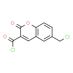ChemSpider 2D Image | 6-(Chloromethyl)-2-oxo-2H-chromene-3-carbonyl chloride | C11H6Cl2O3