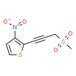 ChemSpider 2D Image | 2-[3-(Methylsulfonyl)-1-propyn-1-yl]-3-nitrothiophene | C8H7NO4S2
