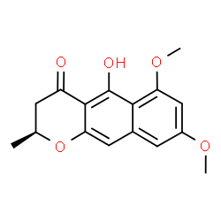 ChemSpider 2D Image | (2S)-5-Hydroxy-6,8-dimethoxy-2-methyl-2,3-dihydro-4H-benzo[g]chromen-4-one | C16H16O5