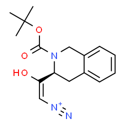 ChemSpider 2D Image | (E)-2-Hydroxy-2-[(3S)-2-{[(2-methyl-2-propanyl)oxy]carbonyl}-1,2,3,4-tetrahydro-3-isoquinolinyl]ethenediazonium | C16H20N3O3