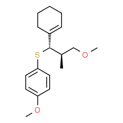 ChemSpider 2D Image | 1-{[(1S,2R)-1-(1-Cyclohexen-1-yl)-3-methoxy-2-methylpropyl]sulfanyl}-4-methoxybenzene | C18H26O2S