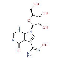 ChemSpider 2D Image | N'-Hydroxy-4-oxo-7-(beta-L-ribofuranosyl)-4,7-dihydro-1H-pyrrolo[2,3-d]pyrimidine-5-carboximidamide | C12H15N5O6
