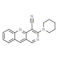 ChemSpider 2D Image | 3-(1-Piperidinyl)benzo[b][1,6]naphthyridine-4-carbonitrile | C18H16N4