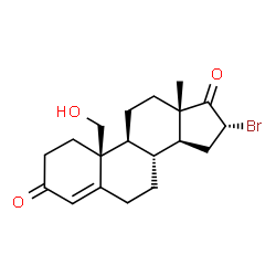 ChemSpider 2D Image | (16alpha)-16-Bromo-19-hydroxyandrost-4-ene-3,17-dione | C19H25BrO3