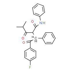 ChemSpider 2D Image | 2-[2-(4-Fluorophenyl)-2-oxo-1-phenyl(1-~14~C)ethyl]-4-methyl-3-oxo-N-phenylpentanamide | C2514CH24FNO3