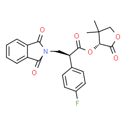 ChemSpider 2D Image | (3R)-4,4-Dimethyl-2-oxotetrahydro-3-furanyl (2S)-3-(1,3-dioxo-1,3-dihydro-2H-isoindol-2-yl)-2-(4-fluorophenyl)propanoate | C23H20FNO6