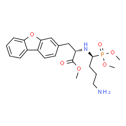 ChemSpider 2D Image | Methyl N-[(1S)-4-amino-1-(dimethoxyphosphoryl)butyl]-3-dibenzo[b,d]furan-3-yl-L-alaninate | C22H29N2O6P