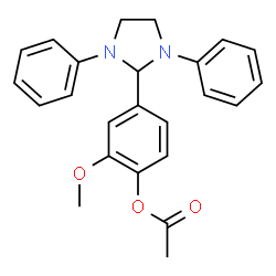 ChemSpider 2D Image | 4-(1,3-Diphenyl-2-imidazolidinyl)-2-methoxyphenyl acetate | C24H24N2O3