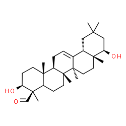 ChemSpider 2D Image | (3beta,5xi,22beta)-3,22-Dihydroxyolean-12-en-24-al | C30H48O3