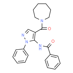 ChemSpider 2D Image | N-[4-(1-Azepanylcarbonyl)-1-phenyl-1H-pyrazol-5-yl]benzamide | C23H24N4O2