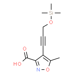 ChemSpider 2D Image | 5-Methyl-4-{3-[(trimethylsilyl)oxy]-1-propyn-1-yl}-1,2-oxazole-3-carboxylic acid | C11H15NO4Si