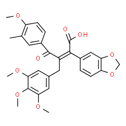 ChemSpider 2D Image | (2Z)-2-(1,3-Benzodioxol-5-yl)-4-(4-methoxy-3-methylphenyl)-4-oxo-3-(3,4,5-trimethoxybenzyl)-2-butenoic acid | C29H28O9