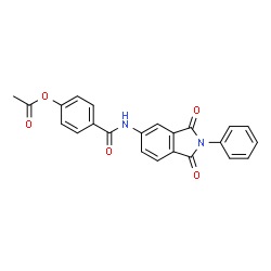 ChemSpider 2D Image | 4-[(1,3-Dioxo-2-phenyl-2,3-dihydro-1H-isoindol-5-yl)carbamoyl]phenyl acetate | C23H16N2O5