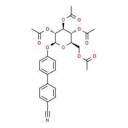 ChemSpider 2D Image | 4'-[(2,3,4,6-Tetra-O-acetyl-beta-D-glucopyranosyl)oxy]-4-biphenylcarbonitrile | C27H27NO10