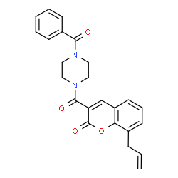 ChemSpider 2D Image | 8-Allyl-3-(4-benzoyl-piperazine-1-carbonyl)-chromen-2-one | C24H22N2O4