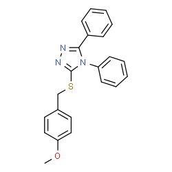 ChemSpider 2D Image | 3-[(4-Methoxybenzyl)sulfanyl]-4,5-diphenyl-4H-1,2,4-triazole | C22H19N3OS