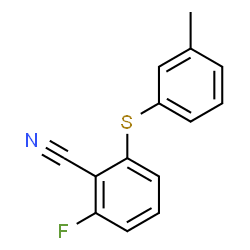 ChemSpider 2D Image | 2-Fluoro-6-[(3-methylphenyl)sulfanyl]benzonitrile | C14H10FNS
