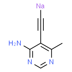 ChemSpider 2D Image | [(4-Amino-6-methyl-5-pyrimidinyl)ethynyl]sodium | C7H6N3Na