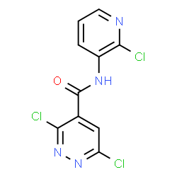 ChemSpider 2D Image | 3,6-Dichloro-N-(2-chloro-3-pyridinyl)-4-pyridazinecarboxamide | C10H5Cl3N4O