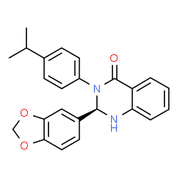ChemSpider 2D Image | (2R)-2-(1,3-Benzodioxol-5-yl)-3-(4-isopropylphenyl)-2,3-dihydro-4(1H)-quinazolinone | C24H22N2O3