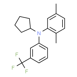 ChemSpider 2D Image | N-Cyclopentyl-2,5-dimethyl-N-[3-(trifluoromethyl)phenyl]aniline | C20H22F3N